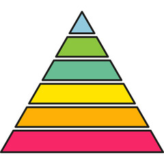 Wall Mural - pyramid infographic chart. triangle hierarchy data with six segments. vector illustration isolated o