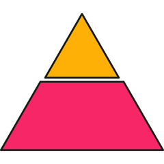 Wall Mural - pyramid infographic chart. triangle hierarchy data with two segments. vector illustration isolated o
