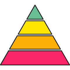 Wall Mural - pyramid infographic chart. triangle hierarchy data with four segments. vector illustration isolated 