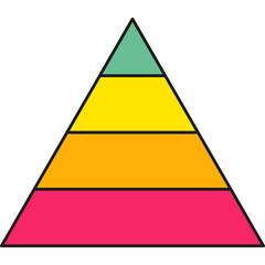 Wall Mural - pyramid infographic chart. triangle hierarchy data with four segments. vector illustration isolated 