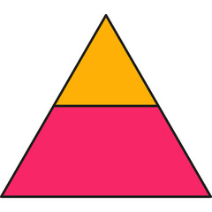 Wall Mural - pyramid infographic chart. triangle hierarchy data with two segments. vector illustration isolated o