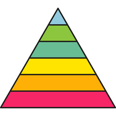 Wall Mural - pyramid infographic chart. triangle hierarchy data with six segments. vector illustration isolated o