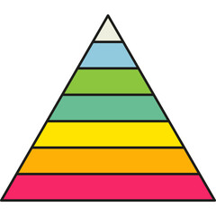 Wall Mural - pyramid infographic chart. triangle hierarchy data with seven segments. vector illustration isolated