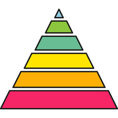 Wall Mural - pyramid infographic chart. triangle hierarchy data with six segments. vector illustration isolated o