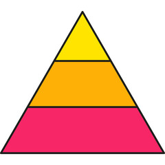 Wall Mural - pyramid infographic chart. triangle hierarchy data with three segments. vector illustration isolated