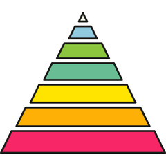 Wall Mural - pyramid infographic chart. triangle hierarchy data with seven segments. vector illustration isolated