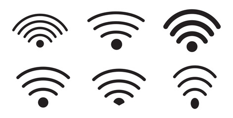 wifi icon set. wifi signal full interface user program vector icon