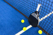 © Angelov - padel tennis racket sport court and balls.
