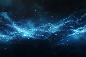 Blue binary data cyberspace background