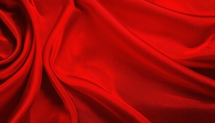 Aufkleber - luxurious red satin fabric texture with elegant folds for textile design, fashion mockups, digital background, print art


