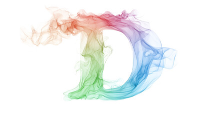 Wall Mural - dynamic smoke letter d, a colorful abstract design for modern and artistic applications