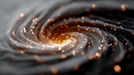 Wall Mural - Abstract cosmic swirl with glowing particles in space