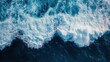 © Neon Stock - Spectacular aerial top view background photo of ocean sea water white wave splashing in the deep sea. Drone photo backdrop of sea wave in bird eye waves.