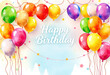 © vstudio - festive illustration filled with vibrant balloons and cheerful greeting celebrating birthdays