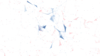 Wall Mural - digital lines dots network on clean white background illustration.