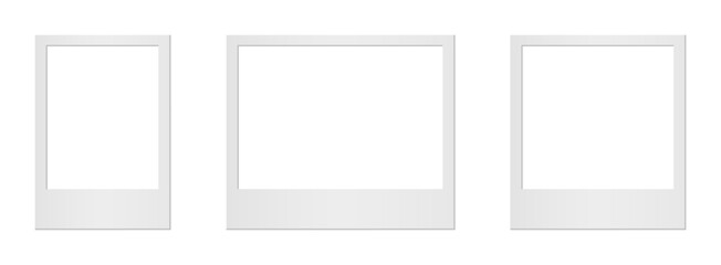 Fototapete - Empty white photo frame. Set realistic photo card frame mockup - vector for stock