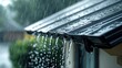 © NeuralNiche - rainwater runs off the roof