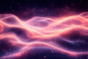 Wall Mural - ethereal waves of light and color create a mesmerizing visual experience in a cosmic landscape