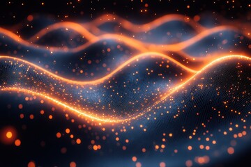Wall Mural - dynamic waves of light and energy showcase a mesmerizing blend of colors in an abstract digital land