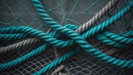 Industrial ropes used in fishing nets