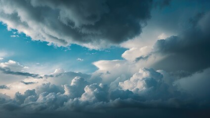 Wall Mural - Azure sky adorned with ominous clouds