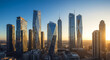 © Dun Dun - Golden Hour Skyline: Cityscape at Sunrise AI Generated