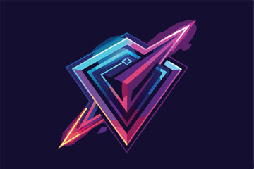 Aufkleber - Vibrant vector illustration featuring an electrifying graphic design with sharp angles and bold colors, ideal for a dynamic branding or marketing project