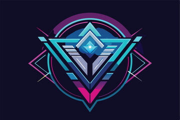 Poster - Modern vector illustration featuring abstract geometric shapes in vibrant colors with dynamic lines and a circular background