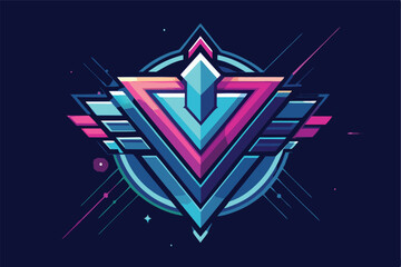 Poster - Modern vector illustration featuring abstract geometric shapes in vibrant colors with dynamic lines and a circular background