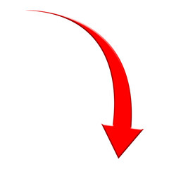 Wall Mural - red arrow on white background