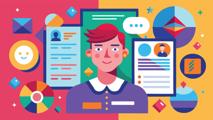 Leinwandbilder - Digital worker analyzing data while surrounded by colorful charts and graphs in a modern workspace during daytime