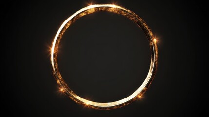 Wall Mural - gold bokeh frame. sparkling lights on a black background. ideal for holidays, celebrations, and desi