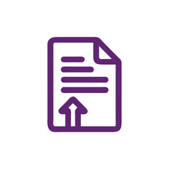 Wall Mural - digital document upload: a clean, minimalist digital illustration of a document with an upward arrow
