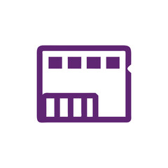 Wall Mural - sim card icon: a minimalist, high-quality illustration showcasing a violet sim card icon, perfect fo