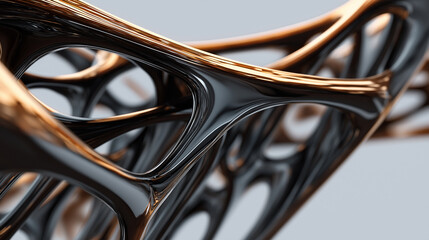 Aufkleber - Abstract metallic structure connecting copper and black elements