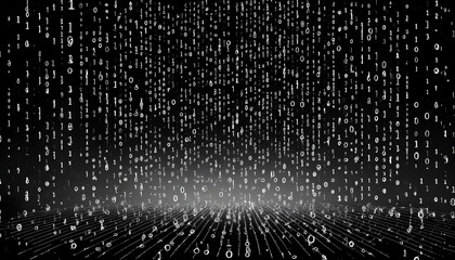 abstract digital binary code, computer matrix data falling numbers concept background, graphic resource