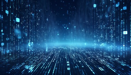 abstract digital binary code, computer matrix data falling numbers concept background, graphic resource