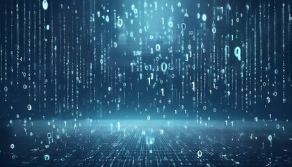 abstract digital binary code, computer matrix data falling numbers concept background, graphic resource