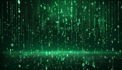 abstract digital binary code, computer matrix data falling numbers concept background, graphic resource