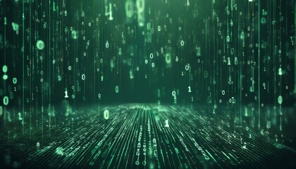 abstract digital binary code, computer matrix data falling numbers concept background, graphic resource