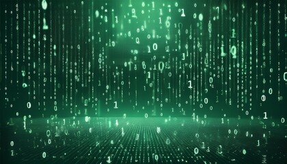 abstract digital binary code, computer matrix data falling numbers concept background, graphic resource