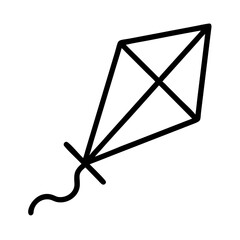 Wall Mural - kite flying outline icon vector illustration, summer activity, outdoor toy, childhood fun, wind
