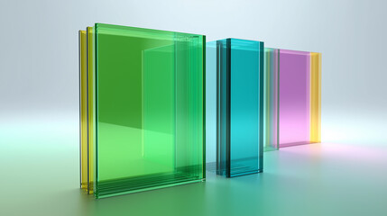 Leinwandbilder - Colorful glass panels creating modern architectural design