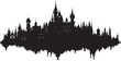 © Mark - A detailed silhouette of a fantasy castle skyline featuring gothic and medieval architecture.