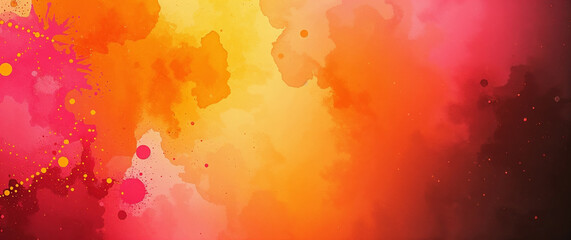 Wall Mural - vibrant watercolor painting background in red orange yellow and pink