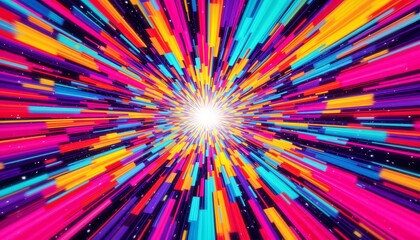 Wall Mural - vibrant dynamic abstract illustration of colorful energy explosion