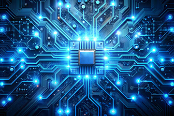 innovative microchip circuit design with glowing connections for advanced computing technology