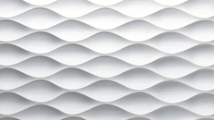 Wall Mural - Minimalist Embossed Wave Pattern: Subtle White Texture, Elegant Background Design, Modern Surface Detail, Abstract Wave Art, Clean White Backdrop, Tactile Impression.
