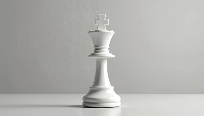 white chess king piece displayed against neutral background. chess king symbolizes power, strategy. 