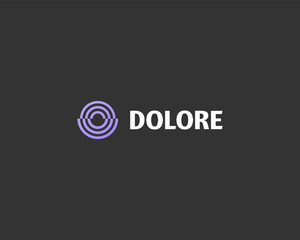 Wall Mural - Abstract logo from two semicircles. Creative goal target minimalistic logotype. Universe tech science vector symbol.